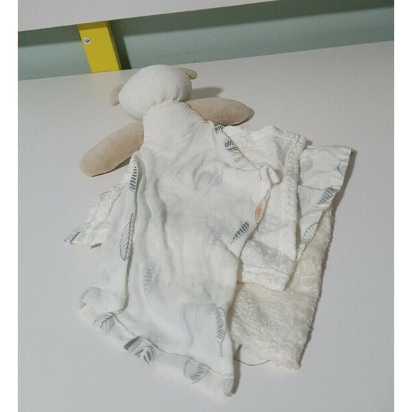 BABY SECURITY BLANKET BUBBA BLUE TEDDY BEAR HEAD LEAF PATTERNS - Picture 2 of 2